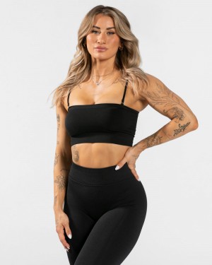 Teveo Everyday Bandeau レディース スポーツブラ 黒 | OKR-7054